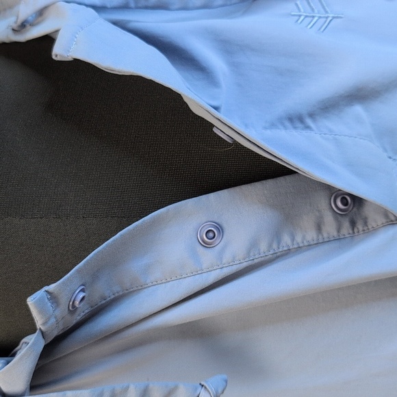 Coolibar Blue 1/4 Snap Hoodie Sun Protection Vented Long Sleeve Size Small - Picture 2 of 11